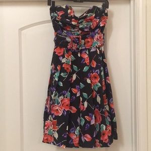 Express strapless floral dress